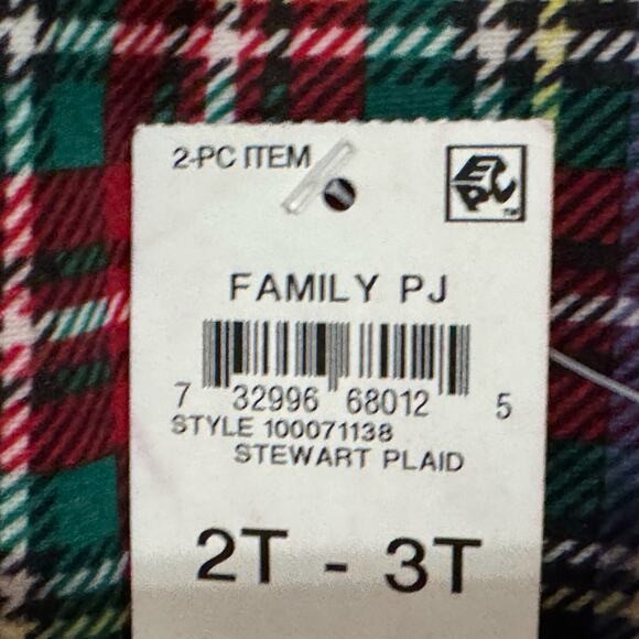 Macys Pajama Set Toddler 2T-3T Stewart Plaid Festive Holiday Lounge Comfy Cozy - Picture 4 of 8